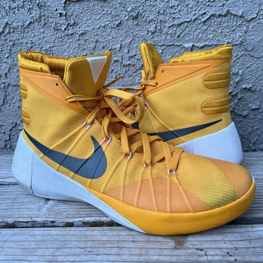 Nike Shoes Men Size 14 Yellow Hyperdunk Basketball 2015 Shoes 812944-711